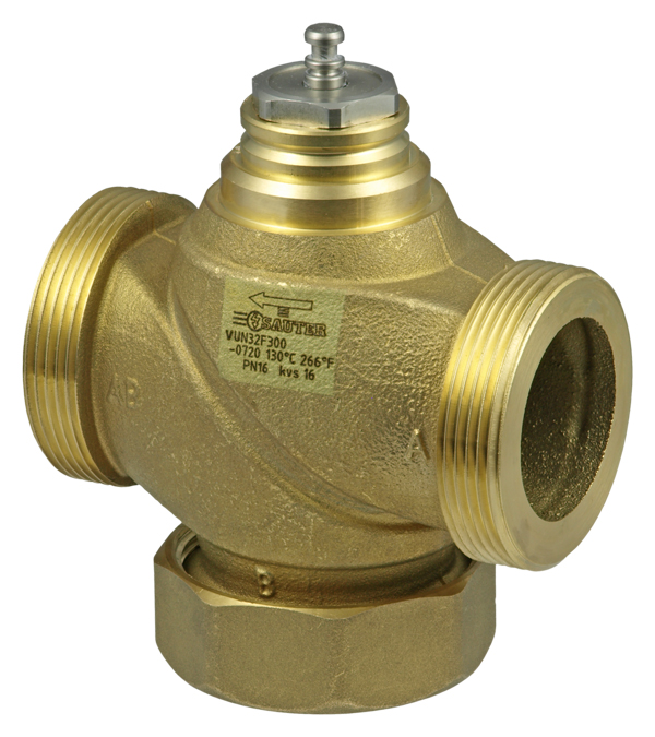 2-way valve with male thread, PN 16